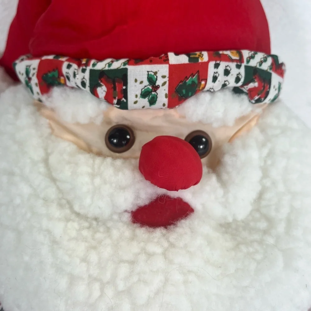 Vintage Soft N‎ Silky Nylon Santa Claus Plush Puffy Parachute Stuffed Toy